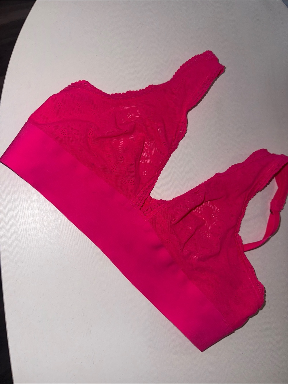 ARIE Hot Pink Lace Bralette - Women's Intimates